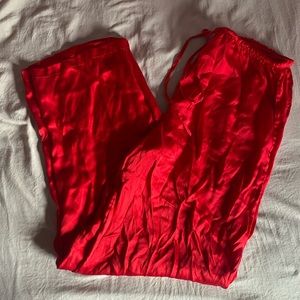 Red Size S Silk Pants